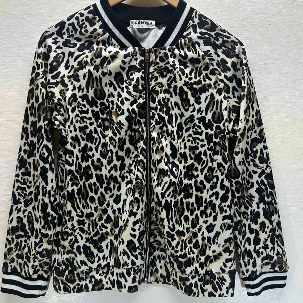 Leopard Print Bomber Jacket